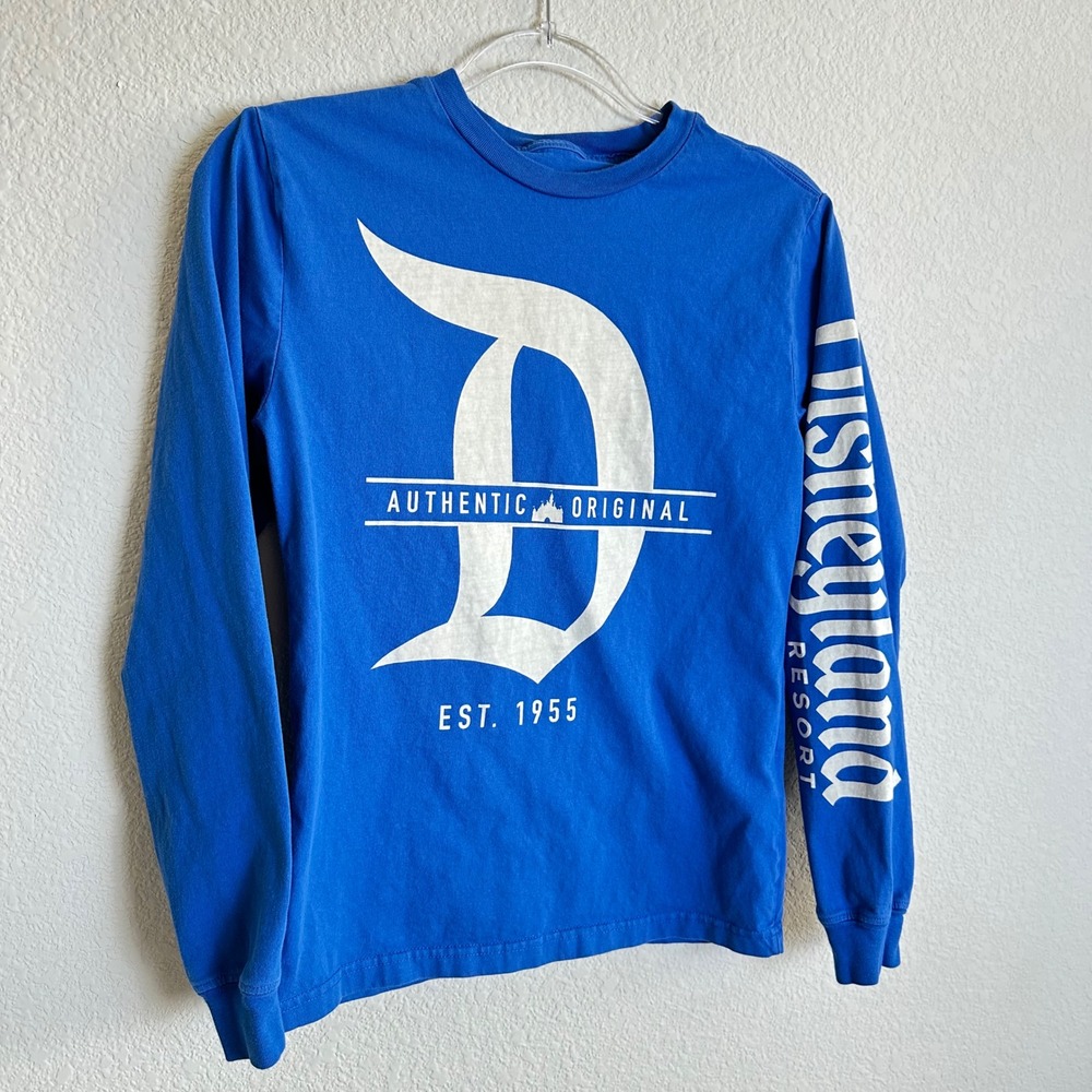 Disney Disneyland Resort Long Sleeve T-Shirt Blue Graphic Logo Womens XS‎ - Picture 2 of 4